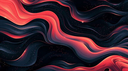 Abstract Art Vector in Vivid Coral with Midnight Black.