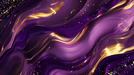 Soft Gold Infused with Vivid Violet in Modern Abstract Art.