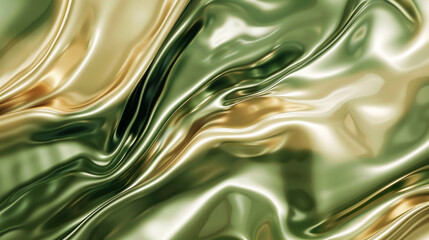 Flowing Fluid Art in Olive and Tan