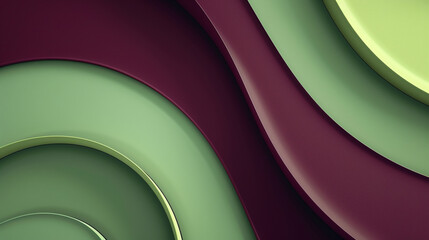 Abstract Design in Pistachio Green and Deep Maroon