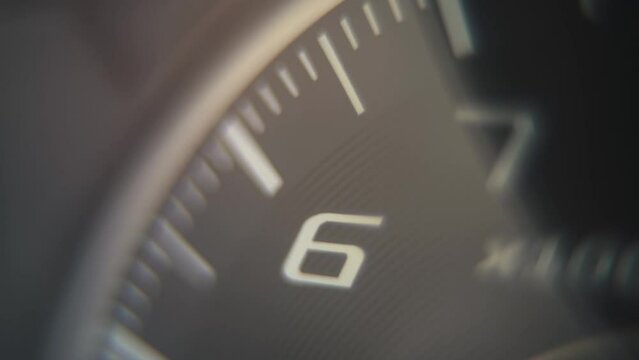 Macro smooth video of a motorcycle speedometer, mph scale
