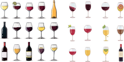 Tasting wine icons