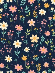 Fototapeta na wymiar seamless floral pattern wallpaper background