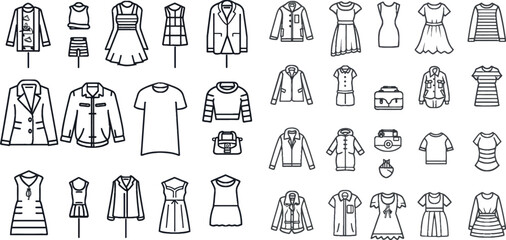 Clothes linear icons. outline clothes icons