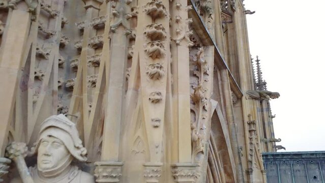 masterful close-up gargoyles of Cath&eacute;drale Saint-&Eacute;tienne de Metz, Metz, France historic, cathedral
