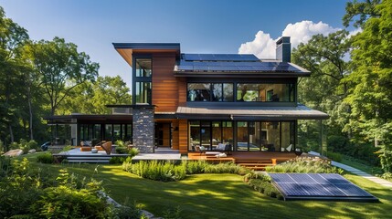 A Modern Home Powered by Solar Energy Showcases Eco-Friendly Living