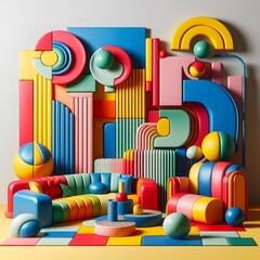 Vibrant Multicolored Abstract Furniture Collection Unique Designs for Modern Interiors