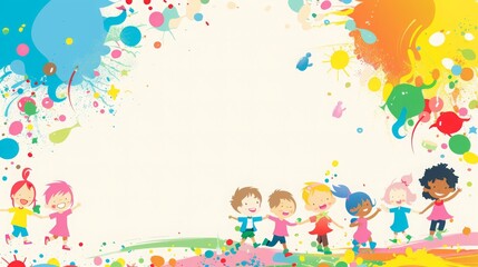 A Colorful poster of a Children's Day Background with the Text space
