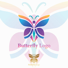 Logo Illustration Butterfly Gradient Colorful Style