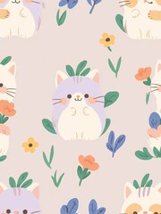 Fototapeta na wymiar Cute colorful cat wallpaper background