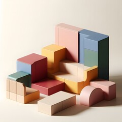 Fototapeta premium Vibrant Multicolored Abstract Furniture Collection Unique Designs for Modern Interiors