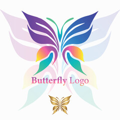 Logo Illustration Butterfly Gradient Colorful Style