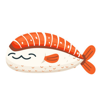 recommend clip art: Illustration of a cute salmon fish isolated on a white background.