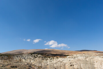 Clouds and their shadows at the hill, at Sill, Konya
