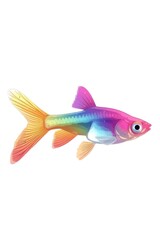 flat illustration of rainbow guppy with calming colors