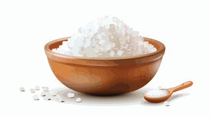 Bowl of salt on white background Vectot style vector