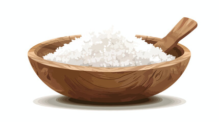 Fototapeta na wymiar Bowl of salt on white background Vectot style vector
