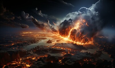Massive Lava Explosion in the Sky