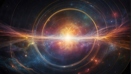 Fototapeta premium background with space Interstellar Data Stream: Illuminating the Cosmos