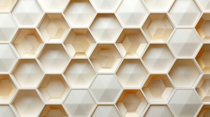 Abstract hexagon pattern, modern and clean, vector design, honeycomb layout, neutral tones, no overlapping elements
