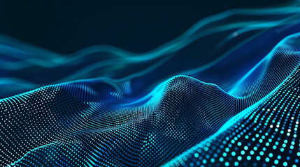 Chic blue and teal abstract dot pattern, perfect for dynamic wall art.