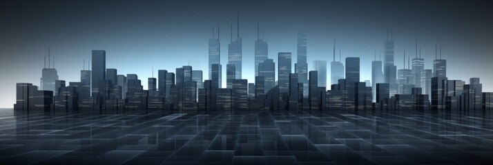 Futuristic Cityscape. Modern Metropolis Skyline. Digital Illustration Of Urban Skyline. Generative AI