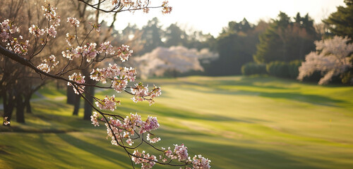Springtime blossoms adorning the course, nature's celebration of renewal.