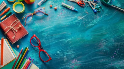 A Colorful Background of a teacher's day Poster  with the Text space