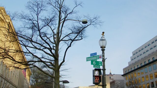 The Federal Trade Commission building at dawn in early spring in Washington DC
