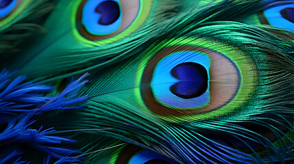 Close Up Of Stunning Exotic Peacock Feathers Background
