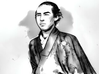 坂本龍馬、イラスト｜Ryoma Sakamoto. sketch. Illustration material.