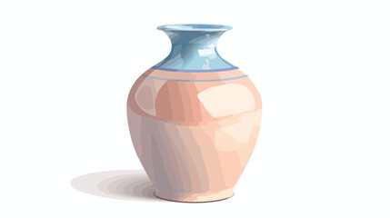 Ceramic painted vase. Glossy enameled porcelain 