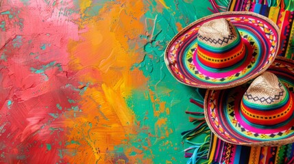 A Colorful photo of a cinco de mayo celebrating Poster Background with the Text space