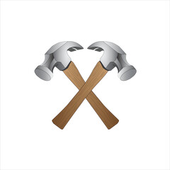 CROSS SHAPE DOUBLE HAMMER VECTOR ILLUSTRATION ISOLATED