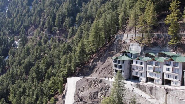 Resort in Murree, Pakistan, overlooking pine-covered hills