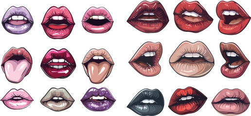 Female lips patches set