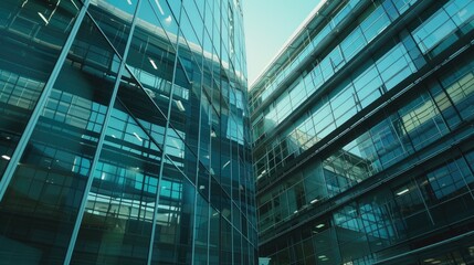 Obraz premium Corporate office building with glass facade