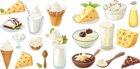 Dairy products, milk, cheese yoghurt and ice cream - 797730915