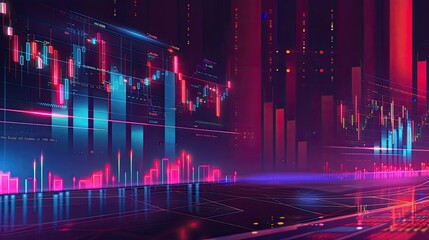 Currency exchange market with trading charts