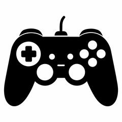 Obraz premium Gaming controller Silhouette vector illustration isolated white background . 