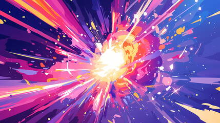 illustration of a colorful explosion - obrazy, fototapety, plakaty