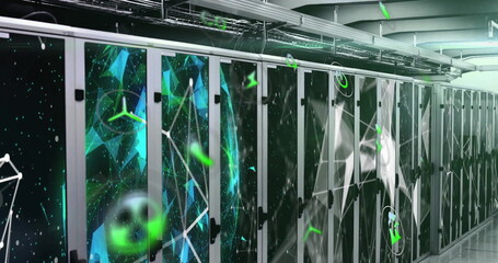 Image of networks and data processing over computer servers