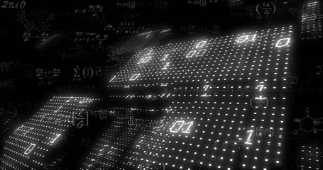 Image of binary coding data processing over screns