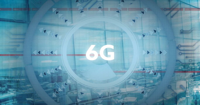 Image of 6g text and data processing over citysacpe - Powered by Adobe