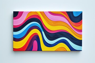 Vibrant Retro 70s 80s Wave Abstract Wall Art - Psychedelic Minimalist Texture