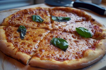 Baked Freshly Pizza: Cheesy Mozzarella Deliciousness, Traditional Italian Dinner Experience