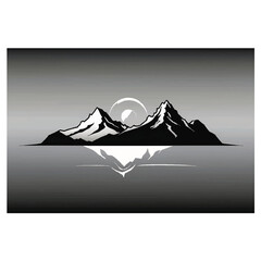 vector of a silhouette logo icon design with a mountain theme