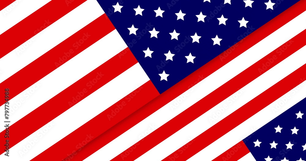 Sticker Image of flag of usa over statue of liberty on black background