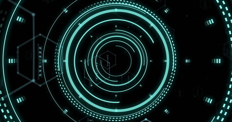 Image of scope scannig with dna strand on black background