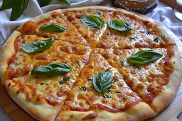 Freshly Baked Margarita Pizza with Basil - Delicious & Fast Snack Idea